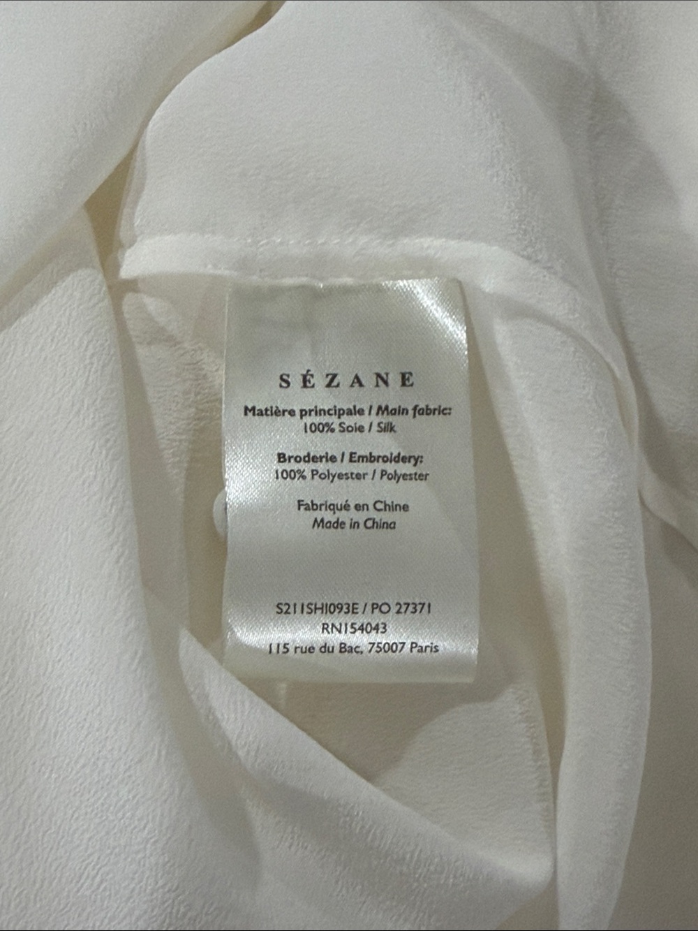 Sézane Chlo Shirt White Embroidered Blouse Sz 38 NWT - Picture 7 of 7